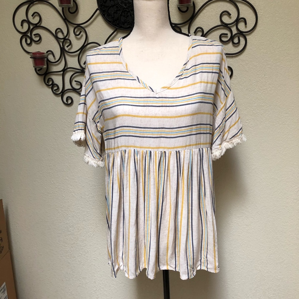 Striped babydoll top.